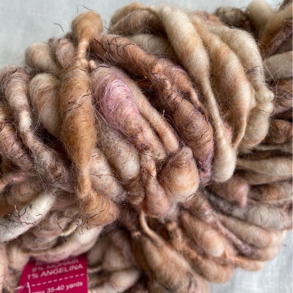 Knit Collage Pixie Dust Boho Blush 140g wool mohair metallic yarn skein hank - Picture 7 of 8